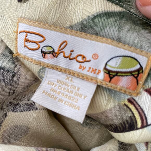 Cigar themed button down shirt 100% silk aloha Hawaiian poker XL - Picture 9 of 9